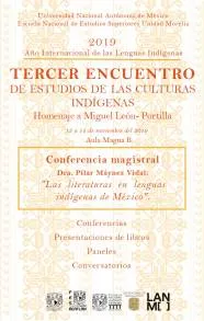 DEL 13 AL 15 DE NOVIEMBRE 2019 SE REALIZARÃ EL TERCER ENCUENTRO DE ESTUDIOS DE LAS CULTURAS INDÃGENAS